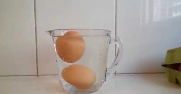 Как определить протухшее яйцо в воде